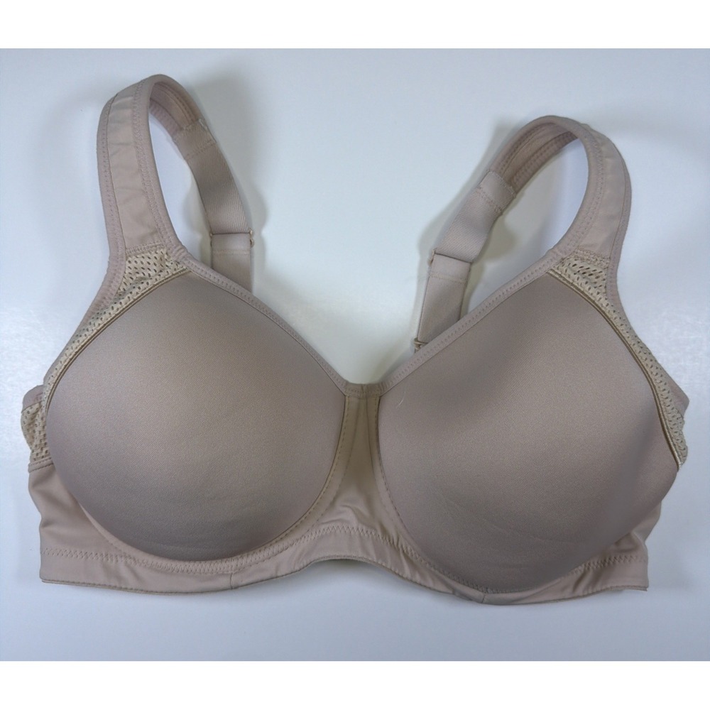 Wacoal Beige Bra 36DD Sports Bra 853302 Lindsey Sport Contour Underwire Bra